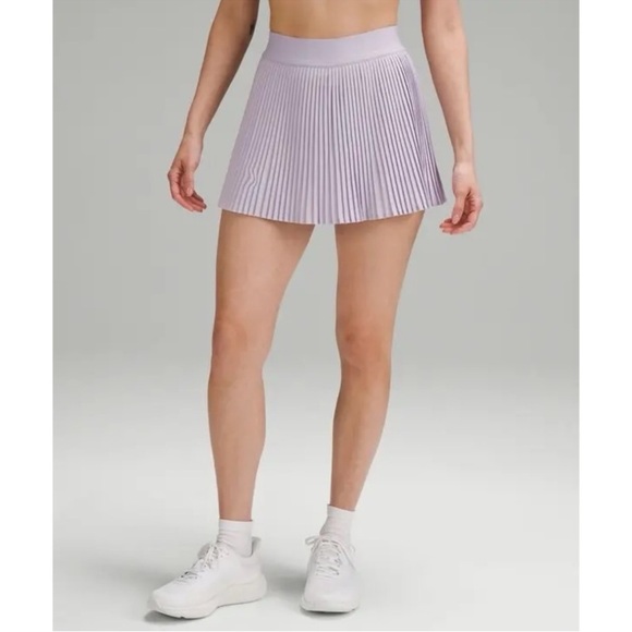 lululemon athletica Dresses & Skirts - Lululemon High-Rise Pleated Tennis Skirt shorts lavender square dot size 10
